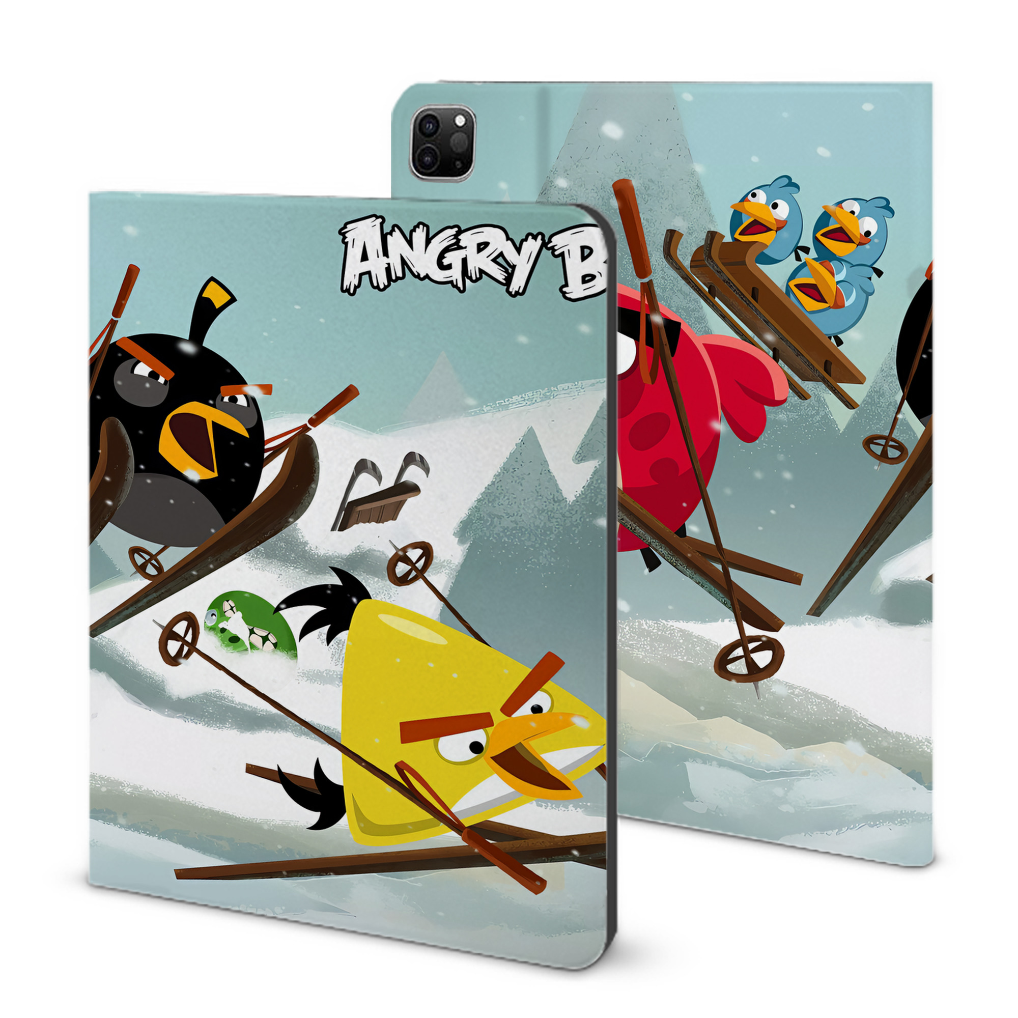 （画像用） Angry Birds アングリーバード IPad ケース ブック型 PUレザー TPU 耐衝撃 軽量 薄型 ペン収納なし 全面保護 IPad 各モデル対応